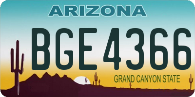 AZ license plate BGE4366