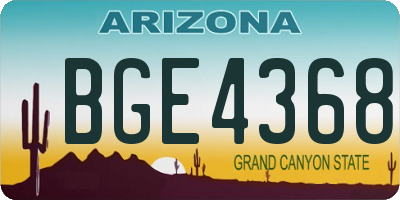AZ license plate BGE4368