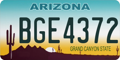 AZ license plate BGE4372