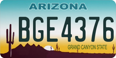 AZ license plate BGE4376