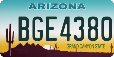 AZ license plate BGE4380