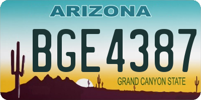 AZ license plate BGE4387