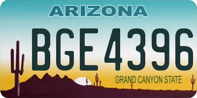 AZ license plate BGE4396