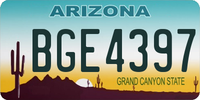 AZ license plate BGE4397
