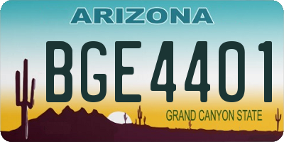 AZ license plate BGE4401