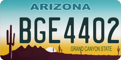 AZ license plate BGE4402
