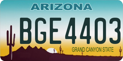 AZ license plate BGE4403