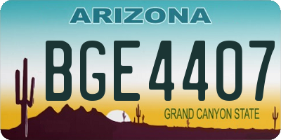 AZ license plate BGE4407