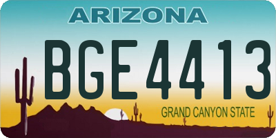 AZ license plate BGE4413