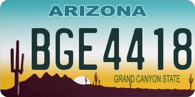 AZ license plate BGE4418