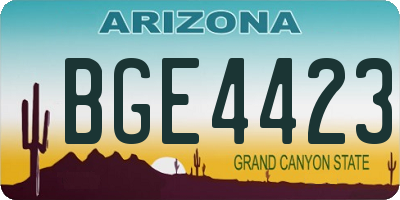AZ license plate BGE4423