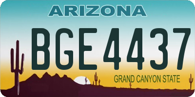 AZ license plate BGE4437