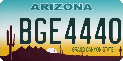 AZ license plate BGE4440