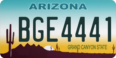 AZ license plate BGE4441