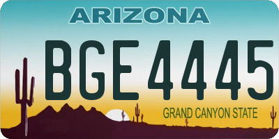 AZ license plate BGE4445