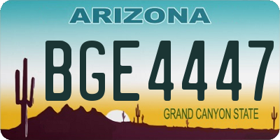 AZ license plate BGE4447