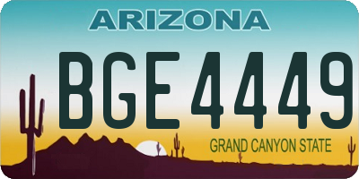 AZ license plate BGE4449