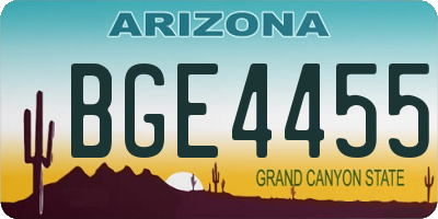 AZ license plate BGE4455