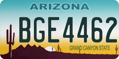 AZ license plate BGE4462