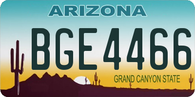AZ license plate BGE4466