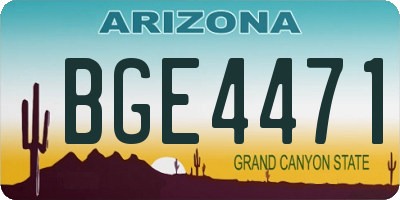 AZ license plate BGE4471