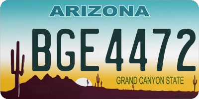 AZ license plate BGE4472