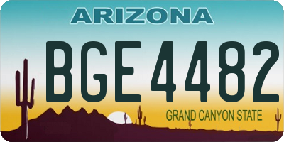 AZ license plate BGE4482