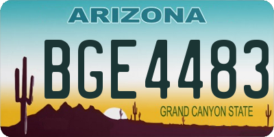 AZ license plate BGE4483
