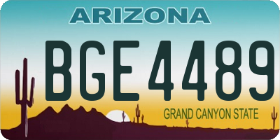 AZ license plate BGE4489