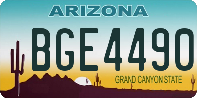 AZ license plate BGE4490