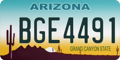 AZ license plate BGE4491