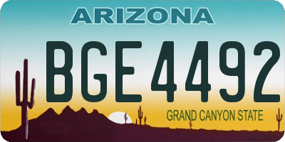 AZ license plate BGE4492