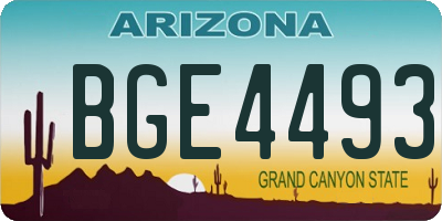 AZ license plate BGE4493