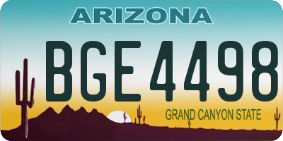 AZ license plate BGE4498