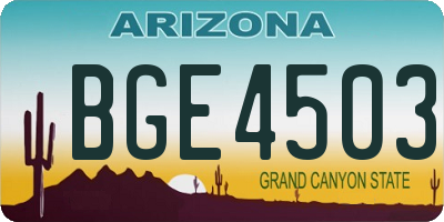 AZ license plate BGE4503