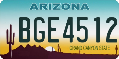 AZ license plate BGE4512