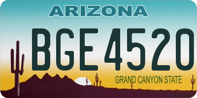 AZ license plate BGE4520