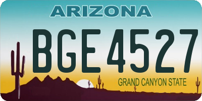 AZ license plate BGE4527