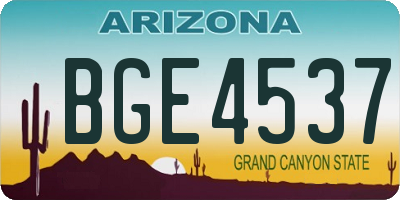 AZ license plate BGE4537