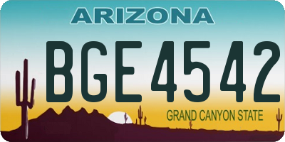 AZ license plate BGE4542