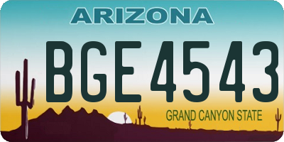 AZ license plate BGE4543