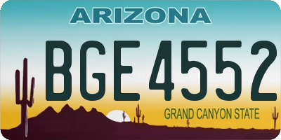 AZ license plate BGE4552