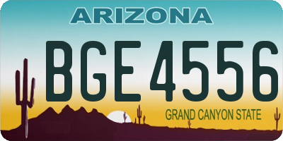 AZ license plate BGE4556
