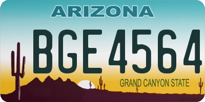 AZ license plate BGE4564