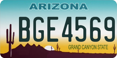 AZ license plate BGE4569