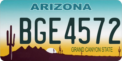 AZ license plate BGE4572