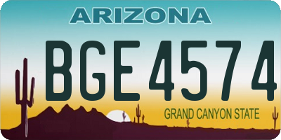 AZ license plate BGE4574