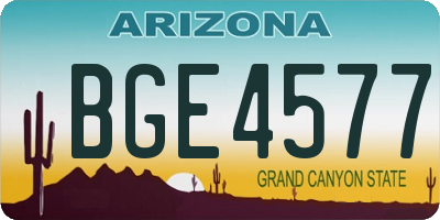 AZ license plate BGE4577
