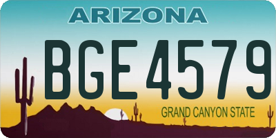 AZ license plate BGE4579