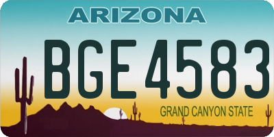AZ license plate BGE4583